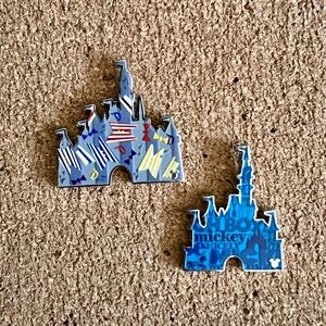 Disney Hidden Mickey Castle Enamel Pins (Set of 2)